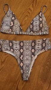 Fun and flirty snake print bikini